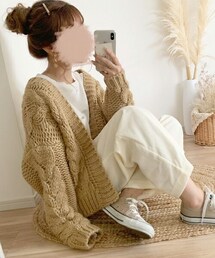 chocomee | ケーブルニットカーディガン(カーディガン/ボレロ)