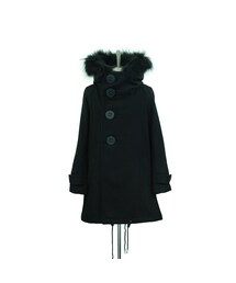 Big Button Hooded Coat／Black