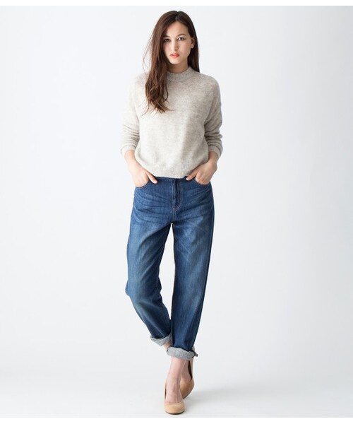 VIS（ビス）の「【先行受注】ボーイフレンドデニムパンツ【秋の新作】（パンツ・レディース・ホワイト/ネイビー/ブルー系・S/M/L/LL）」の11枚目の写真