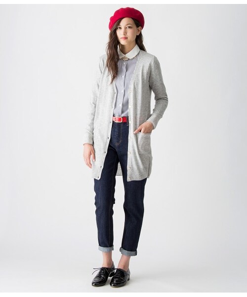 VIS（ビス）の「【先行受注】ボーイフレンドデニムパンツ【秋の新作】（パンツ・レディース・ホワイト/ネイビー/ブルー系・S/M/L/LL）」の13枚目の写真