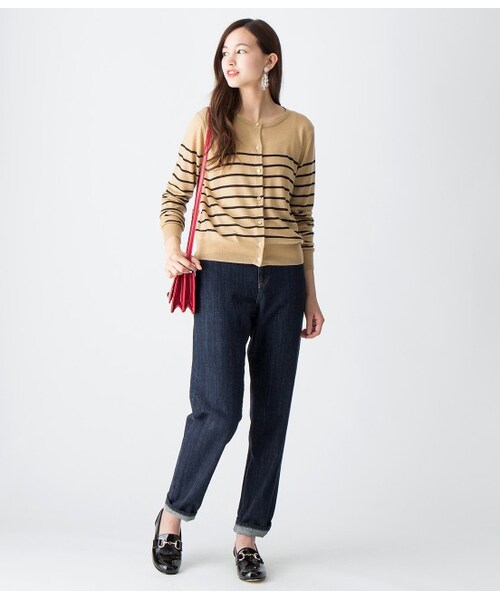 VIS（ビス）の「【先行受注】ボーイフレンドデニムパンツ【秋の新作】（パンツ・レディース・ホワイト/ネイビー/ブルー系・S/M/L/LL）」の12枚目の写真