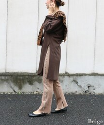 Sheson | バイカラーメロウリブスリットパンツ 商品番号：20717-02(その他パンツ)