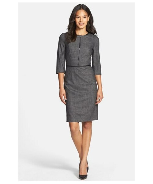 Hugo Boss ヒューゴボス の Boss Hugo Boss Damasa Stretch Wool Dress ワンピース Wear Hugo Boss ヒューゴボス の Boss Hugo Boss Damasa Stretch Wool Dress ワンピース Wear