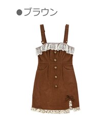 Bobon21 | レトロガーリーコーデュロイジャンスカ-全３色-(ジャンパースカート)