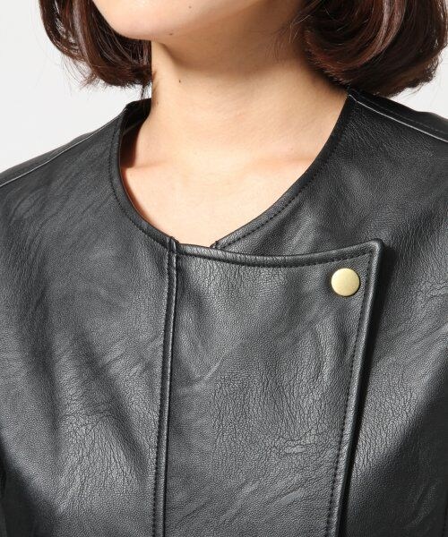 LEPSIM（レプシィム）の「フェイクレザーキリカエライダース（ジャケット/アウター・レディース・チドリ/ブラック/ブラウン・Ｍ/Ｌ）」の9枚目の写真