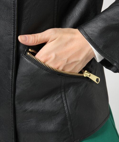 LEPSIM（レプシィム）の「フェイクレザーキリカエライダース（ジャケット/アウター・レディース・チドリ/ブラック/ブラウン・Ｍ/Ｌ）」の13枚目の写真