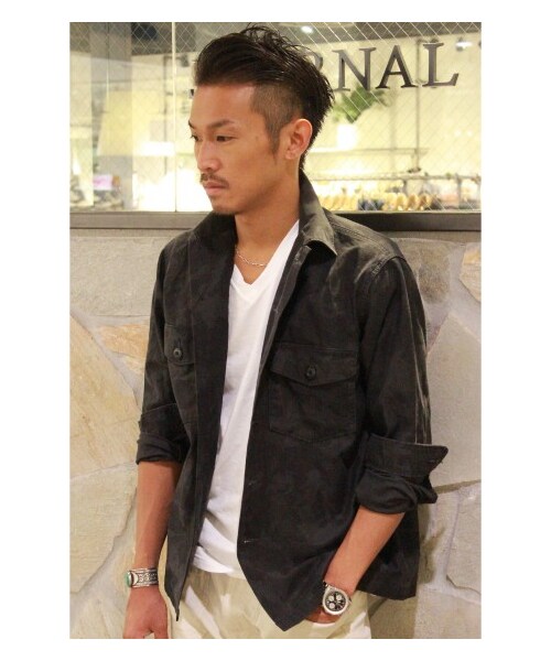 JOURNAL STANDARD relume（ジャーナルスタンダード　レリューム）の「バックサテンストレッチCPOシャツ（シャツ・メンズ・ブラック/グレーA/カーキ・S/M/L）」の2枚目の写真
