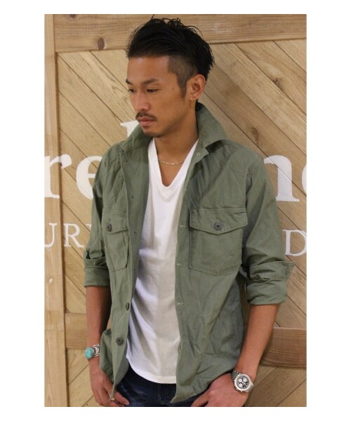 JOURNAL STANDARD relume（ジャーナルスタンダード　レリューム）の「バックサテンストレッチCPOシャツ（シャツ・メンズ・ブラック/グレーA/カーキ・S/M/L）」の3枚目の写真