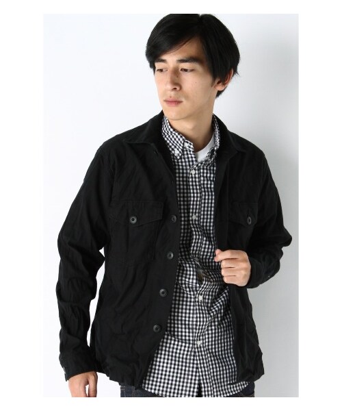 JOURNAL STANDARD relume（ジャーナルスタンダード　レリューム）の「バックサテンストレッチCPOシャツ（シャツ・メンズ・ブラック/グレーA/カーキ・S/M/L）」の4枚目の写真