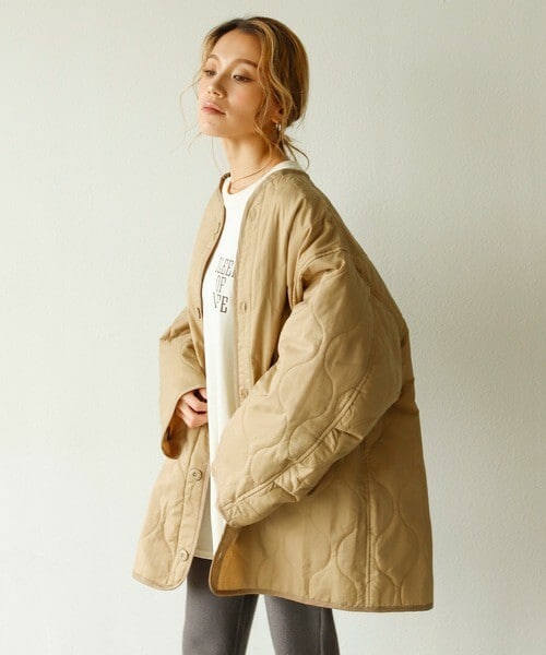 Auntie Rosa Holiday（アンティローザホリデー）の「キルティングライナーJK（その他アウター・レディース・グリーン/ブラック/ベージュ・FREE）」の3枚目の写真