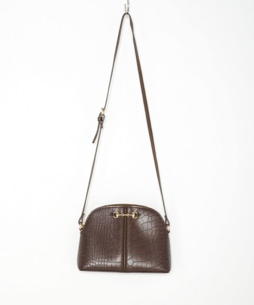Crisp（クリスプ）の「クロコダイルパターンショルダーバッグ[c3i2718b]（ショルダーバッグ・レディース・ブラック/ブラウン・FREE）」の4枚目の写真