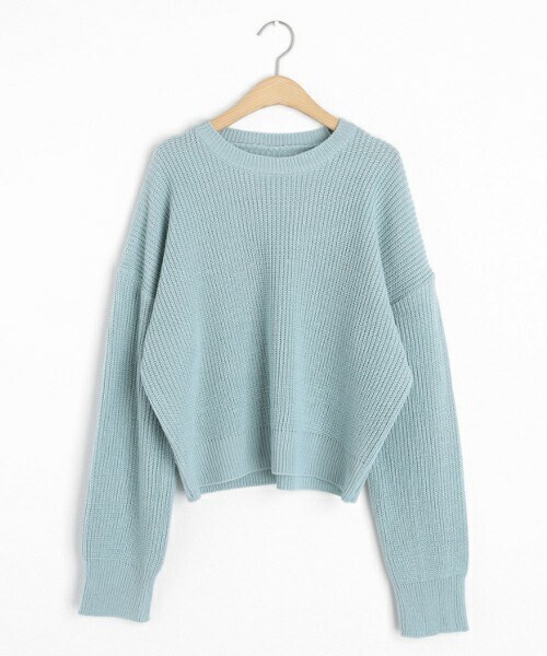 DHOLIC（ディーホリック）の「クロップドラウンドニット（ニット/セーター・レディース・ベージュ/その他/ブラウン/ブラック/ピンク・FREE）」の5枚目の写真