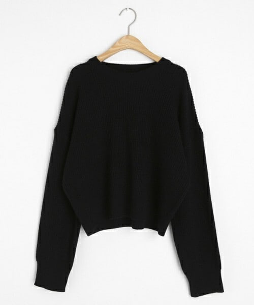 DHOLIC（ディーホリック）の「クロップドラウンドニット（ニット/セーター・レディース・ベージュ/その他/ブラウン/ブラック/ピンク・FREE）」の2枚目の写真