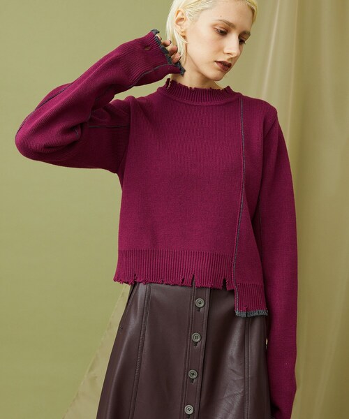 【INella(イネラ)】クラッシュロングスリーブニット INella（イネラ）の「【INella(イネラ)】クラッシュロング