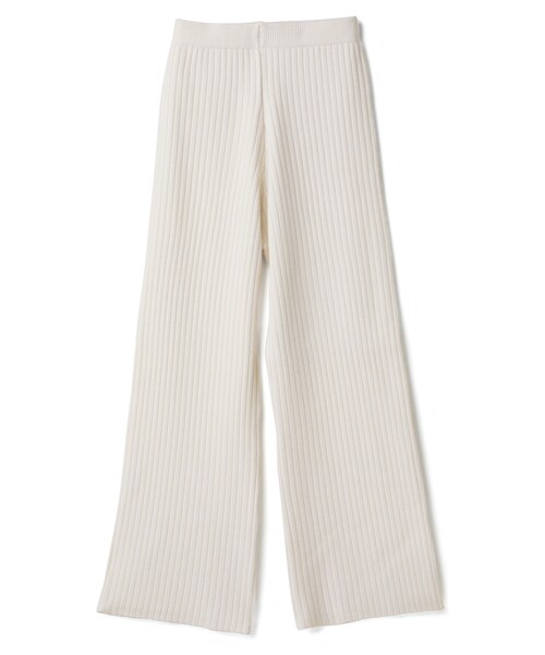 GRL（グレイル）の「リブニットワイドパンツ（その他パンツ・レディース・ブラウン/アイボリー/グレージュ・M）」の2枚目の写真