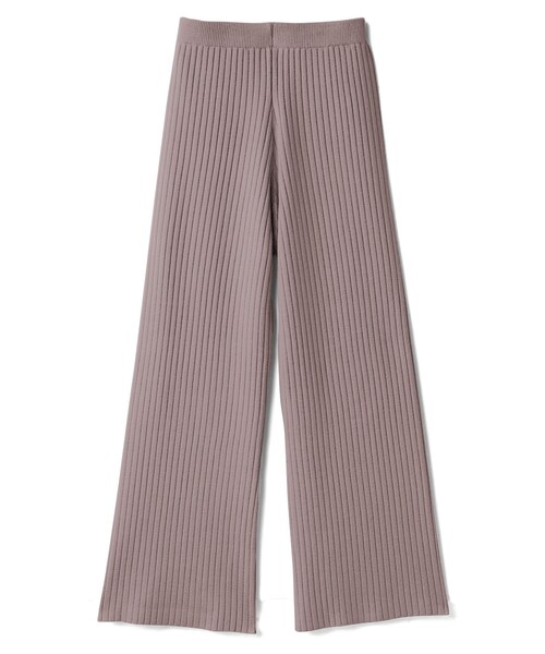 GRL（グレイル）の「リブニットワイドパンツ（その他パンツ・レディース・ブラウン/アイボリー/グレージュ・M）」の3枚目の写真