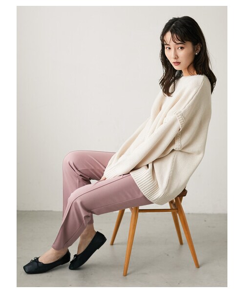 Green　Parks（グリーンパークス）の「・SUGAR SPOON 2wayニットプルオーバー（トップス・アイボリー/ブラック/ボルドー/モカ・F）」の12枚目の写真