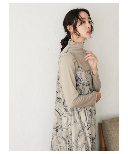 Green　Parks（グリーンパークス）の「・RAY CASSIN マーブルptキャミワンピース（ワンピース/ドレス・グレー/ピンク/ベージュ・F）」の5枚目の写真