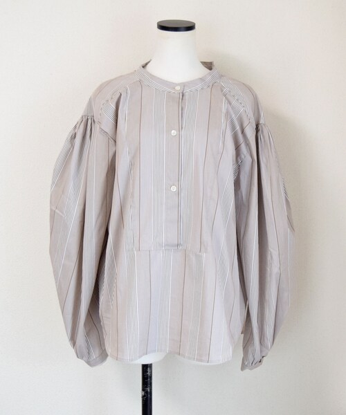 no brand(ノーブランド)の「バックリボンストライプバルーンスリ-ブBL(シャツ/ブラウス・レディース・その他)」の6枚目の写真