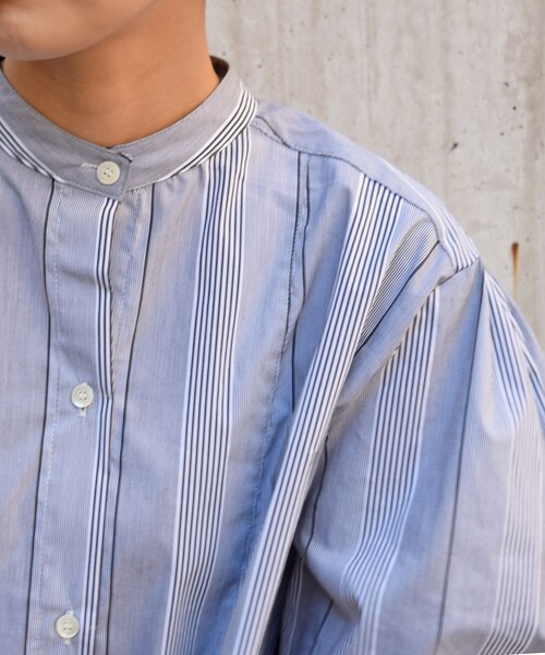 no brand(ノーブランド)の「バックリボンストライプバルーンスリ-ブBL(シャツ/ブラウス・レディース・その他)」の4枚目の写真