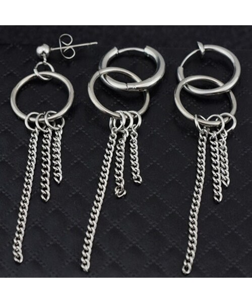 No Brand ノーブランド の 1pc Bts ジミン Jimin 片耳ピアス メンズピアス ユニセックス メンズアクセサリー リング シルバー チェーン リング Wear