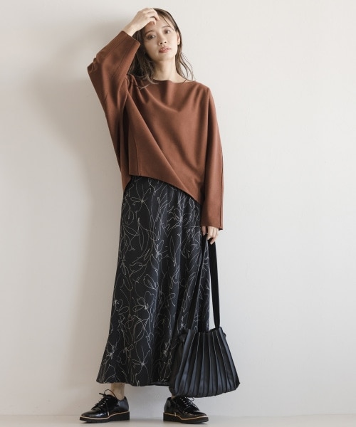 mysty woman（ミスティウーマン）の「【先行予約】線描き柄マーメイドスカート（スカート・レディース・アイボリー/ブラック/ブラウン・F）」の5枚目の写真