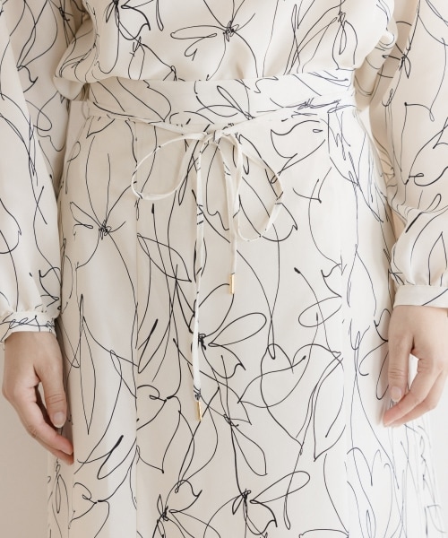 mysty woman（ミスティウーマン）の「【先行予約】線描き柄マーメイドスカート（スカート・レディース・アイボリー/ブラック/ブラウン・F）」の10枚目の写真