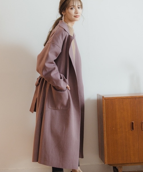 mysty woman(ミスティウーマン)の「【追加予約】ボリュームガウンコート(ジャケット/アウター・レディース・アイボリー/【WEB限定】ブラック/【WEB限定】ダークピンク/モカ/ブラウン/ブルーグレー・F)」の6枚目の写真