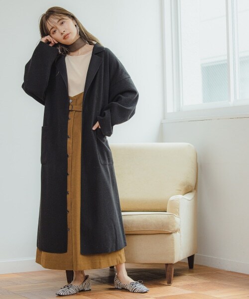 mysty woman(ミスティウーマン)の「【追加予約】ボリュームガウンコート(ジャケット/アウター・レディース・アイボリー/【WEB限定】ブラック/【WEB限定】ダークピンク/モカ/ブラウン/ブルーグレー・F)」の11枚目の写真