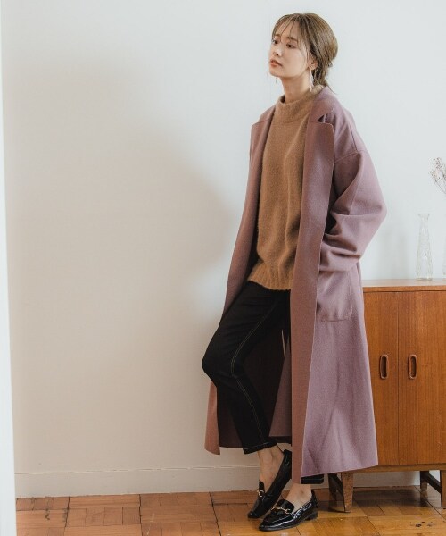 mysty woman(ミスティウーマン)の「【追加予約】ボリュームガウンコート(ジャケット/アウター・レディース・アイボリー/【WEB限定】ブラック/【WEB限定】ダークピンク/モカ/ブラウン/ブルーグレー・F)」の12枚目の写真