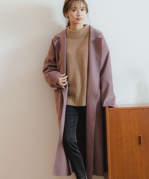 mysty woman(ミスティウーマン)の「【追加予約】ボリュームガウンコート(ジャケット/アウター・レディース・アイボリー/【WEB限定】ブラック/【WEB限定】ダークピンク/モカ/ブラウン/ブルーグレー・F)」の14枚目の写真