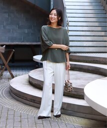 【NOBLE】ノーブル シアーシフォンタックスリーブブラウス Noble（ノーブル）の「シアーシフォンタックスリーブブラウス