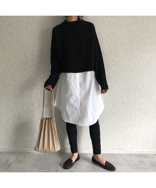 copine(コピン)の「再入荷!ロングシャツ切替デザインニット(2color)(ニット/セーター・レディース・その他)」の10枚目の写真