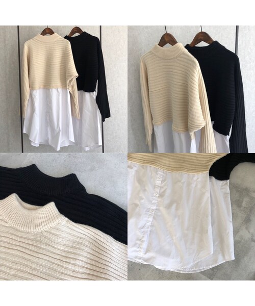 copine(コピン)の「再入荷!ロングシャツ切替デザインニット(2color)(ニット/セーター・レディース・その他)」の15枚目の写真