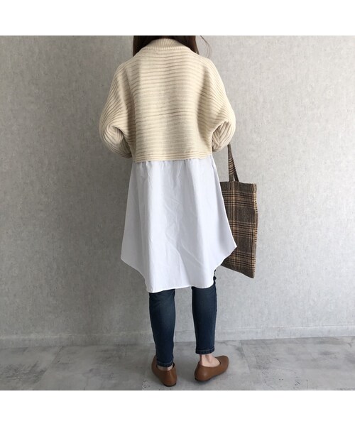 copine(コピン)の「再入荷!ロングシャツ切替デザインニット(2color)(ニット/セーター・レディース・その他)」の4枚目の写真