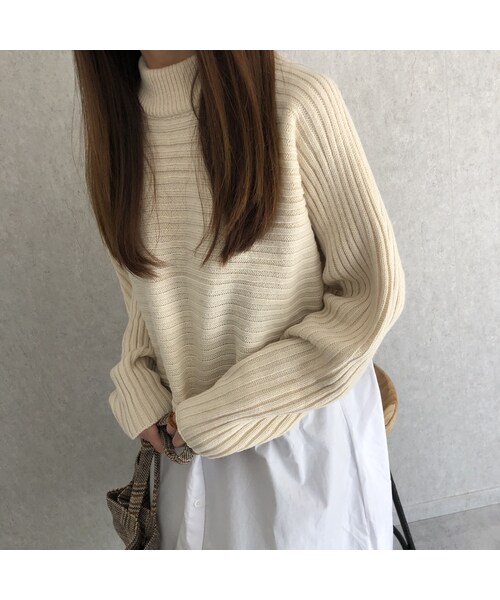 copine(コピン)の「再入荷!ロングシャツ切替デザインニット(2color)(ニット/セーター・レディース・その他)」の7枚目の写真
