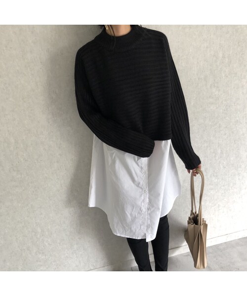 copine(コピン)の「再入荷!ロングシャツ切替デザインニット(2color)(ニット/セーター・レディース・その他)」の13枚目の写真
