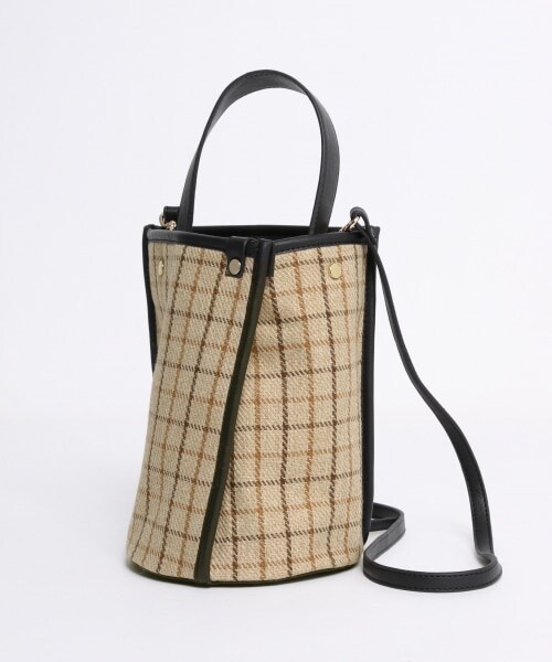 Andemiu（アンデミュウ）の「チェックガラタックショルダーバッグ（バッグ・ブラウン/ベージュ）」の4枚目の写真