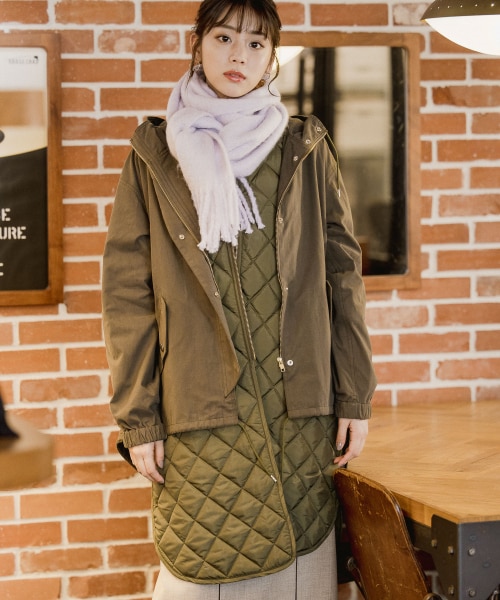 Andemiu(アンデミュウ)の「キルティングベストツキブルゾン(ジャケット/アウター・エクリュ/カーキ)」の7枚目の写真