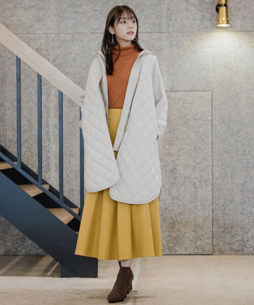 Andemiu(アンデミュウ)の「キルティングベストツキブルゾン(ジャケット/アウター・エクリュ/カーキ)」の5枚目の写真