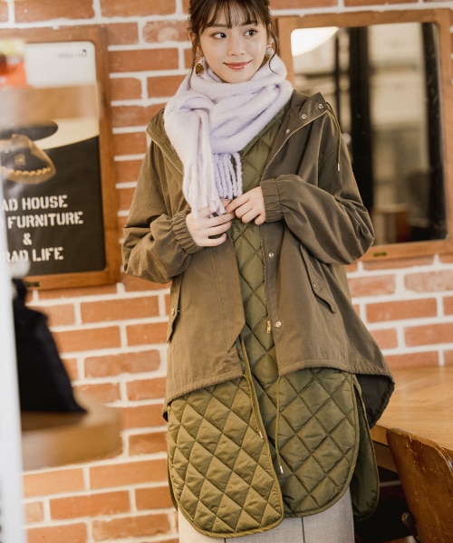 Andemiu(アンデミュウ)の「キルティングベストツキブルゾン(ジャケット/アウター・エクリュ/カーキ)」の8枚目の写真