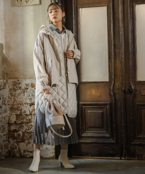 Andemiu(アンデミュウ)の「キルティングベストツキブルゾン(ジャケット/アウター・エクリュ/カーキ)」の6枚目の写真