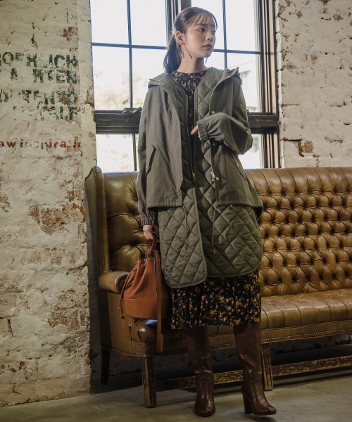 Andemiu(アンデミュウ)の「キルティングベストツキブルゾン(ジャケット/アウター・エクリュ/カーキ)」の11枚目の写真