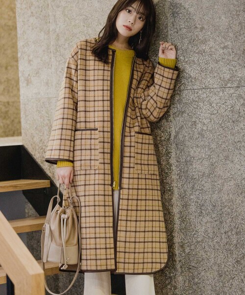 Andemiu（アンデミュウ）の「リバーシブルコート（ジャケット/アウター・グレー/ベージュ/ブルー）」の7枚目の写真