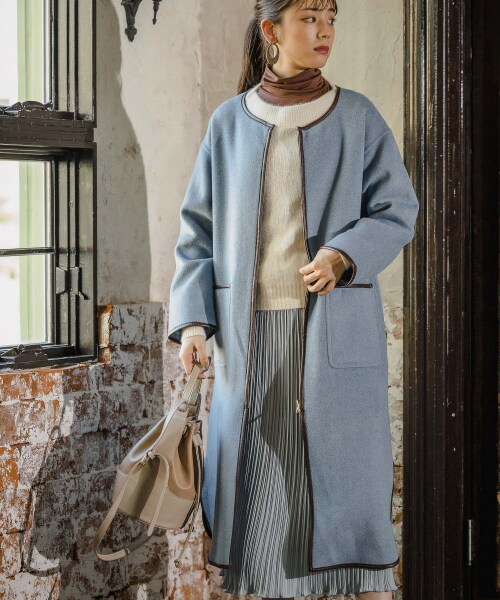 Andemiu（アンデミュウ）の「リバーシブルコート（ジャケット/アウター・グレー/ベージュ/ブルー）」の14枚目の写真