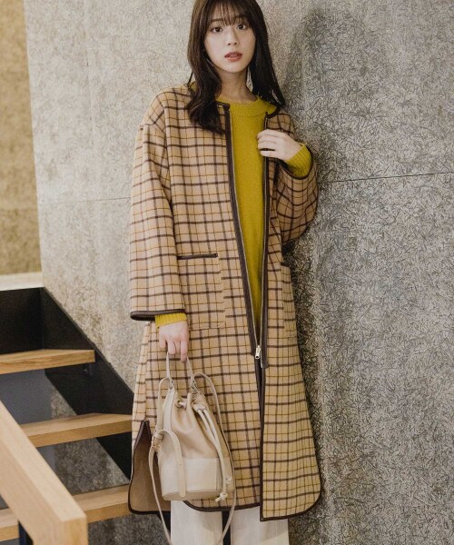 Andemiu（アンデミュウ）の「リバーシブルコート（ジャケット/アウター・グレー/ベージュ/ブルー）」の6枚目の写真