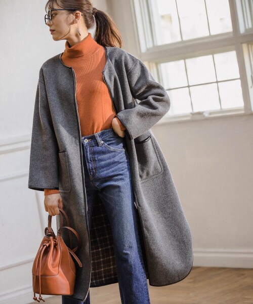 Andemiu（アンデミュウ）の「リバーシブルコート（ジャケット/アウター・グレー/ベージュ/ブルー）」の10枚目の写真