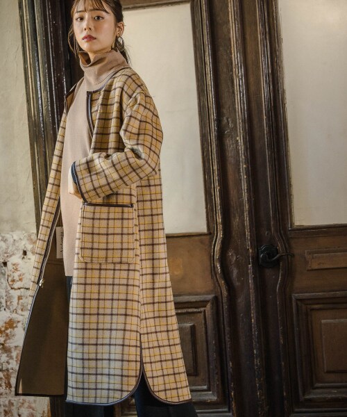 Andemiu（アンデミュウ）の「リバーシブルコート（ジャケット/アウター・グレー/ベージュ/ブルー）」の12枚目の写真