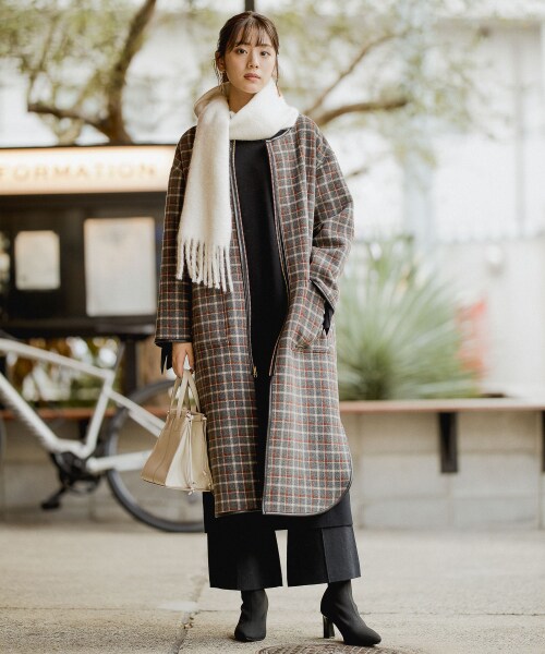 Andemiu（アンデミュウ）の「リバーシブルコート（ジャケット/アウター・グレー/ベージュ/ブルー）」の5枚目の写真