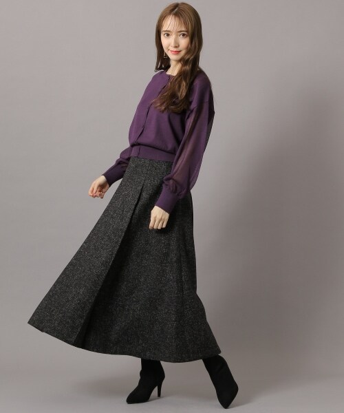 Andemiu（アンデミュウ）の「ツイードフウフレアスカート（スカート・グレー/ブラック/ベージュ）」の12枚目の写真